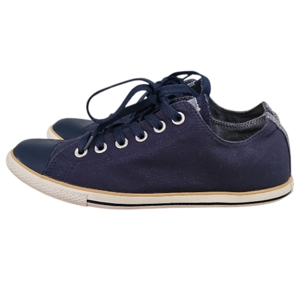 Converse Chuck Taylor Lo Ox Navy Blue Canvas Sneakers Unisex Women 8 Men 6